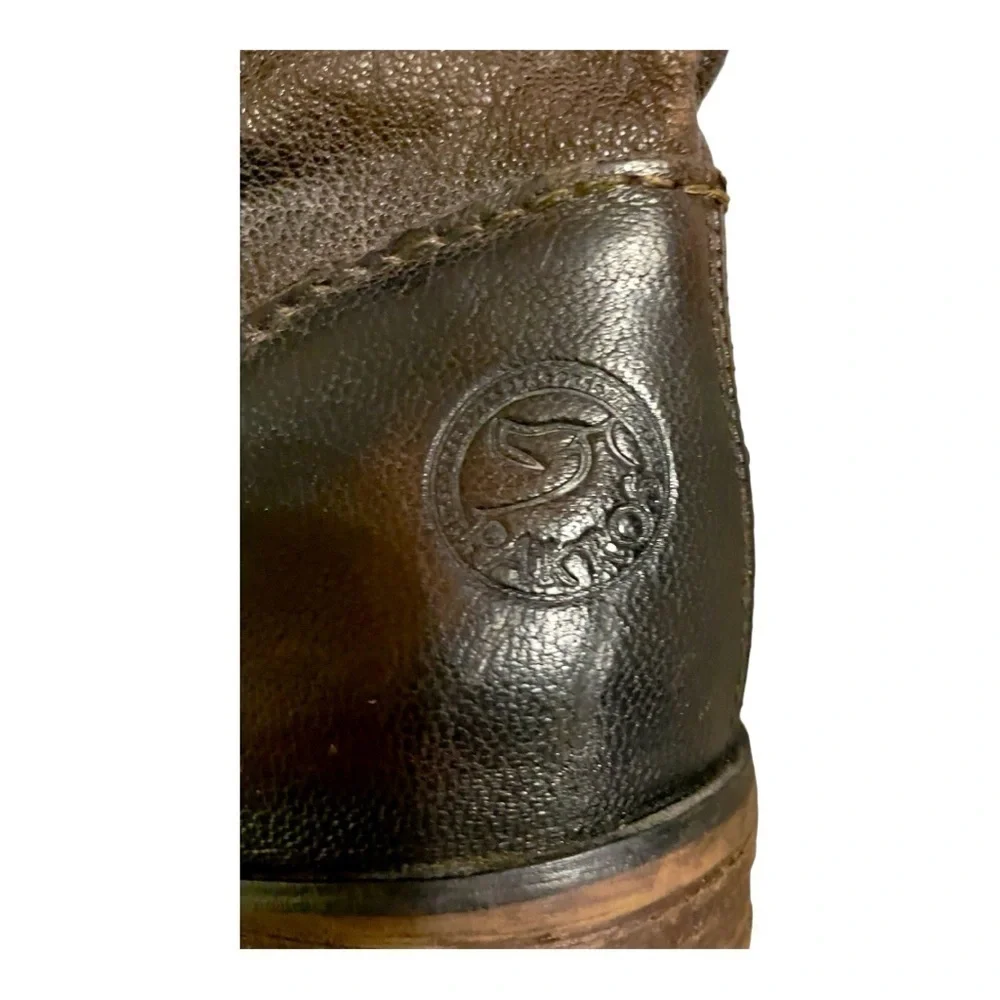 Pakros Distressed Leather Sherpa Trim Mukluk Boots Brown Sz EU 39 (US 9M)